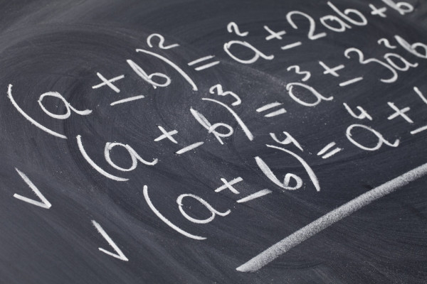 Chalkboard of math formulas