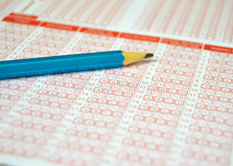 Pencil and exam scantron